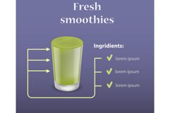 Green smoothie ingridients concept background Product Image 1