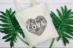 Heart SVG | Zentangle Floral Heart | Flower SVG | Love SVG Product Image 4