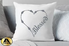 Blessed SVG PNG EPS DXF Thanksgiving SVG Floral Heart SVG Product Image 9