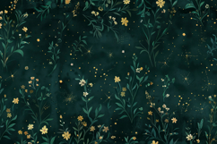 Green Floral Pattern Background Wallpaper Product Image 1