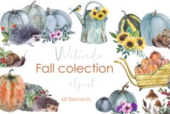 Watercolor clipart. Forest cute clipart Fall pumpkin planner Product Image 1