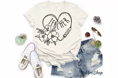 Teacher Heart svg, Teacher Shirt Svg Product Image 1