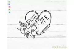 Teacher Heart svg, Teacher Shirt Svg Product Image 2