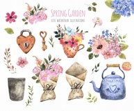 Watercolor Spring Floral Garden Clipart Easter Product Image 4
