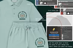 embroidery Cotton Polo Shirt and Shorts psd mockup template Product Image 5