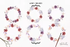 Floral 6 Wreath Purple Watercolor Floral Garlands Flowers Product Image 5