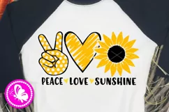 Peace Love sunshine svg Heart Sunflower png Yellow flower Product Image 2