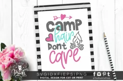 Camp Hair Don't Care SVG | Camping SVG | Summer SVG Cut File Product Image 1