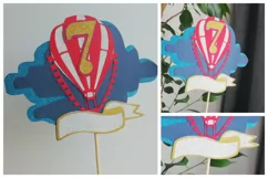 Birthday Numbers topper svg.Layered Air balloon topper. Product Image 2