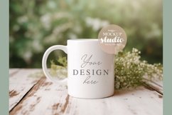 Mug Boho Mock-up, Cream Tones Flat-Lay Coffee Cup Mug Mockup Product Image 1