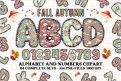 Fall Autumn Alphabet png clipart, fall autumn letters doodle Product Image 1