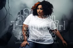 Halloween T-Shirt Mockup Women, White T-Shirt Mockup, d50 Product Image 1