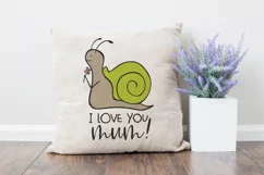 Snail SVG | I Love You Mom SVG| Happy Mother's Day SVG Product Image 2