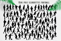 Kids Playing Football. Boys Pose Silhouettes Product Image 2