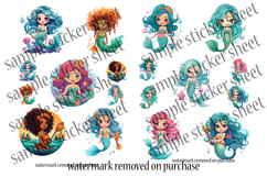 Cute Mermaid Stickers Printable | 80 Chibi Anime Designs Product Image 10