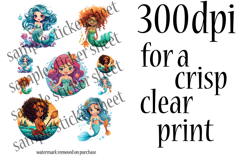 Cute Mermaid Stickers Printable | 80 Chibi Anime Designs Product Image 11