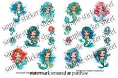 Cute Mermaid Stickers Printable | 80 Chibi Anime Designs Product Image 12