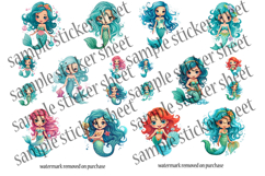 Cute Mermaid Stickers Printable | 80 Chibi Anime Designs Product Image 13