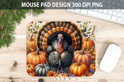 Turkey Mouse pad Sublimation - Thanksgiving Animal PNG Product Image 1