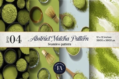Matcha Green Tea Pattern, Matcha Aesthetic Digital Paper Product Image 1