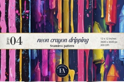 Neon Crayon Drip Texture | Bright Dripping Crayon Pattern Product Image 1
