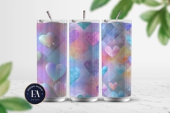 Pastel Hearts Plaid Digital Paper, Cute Seamless Pattern Product Image 2