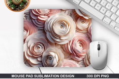 3D Flowers Mouse Pad Sublimation, Flowers Mouse Pad PNG Product Image 1