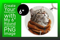 Amusing Kitty Craze Sublimation Circle Design Keychain Product Image 1