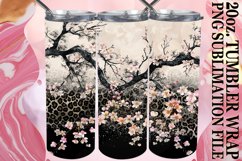 Floral Leopard Print Tumbler Wrap - Glittery Blossom Product Image 1