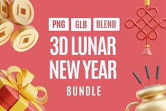 Lucky Lunar New Year 3D Elements Product Image 1