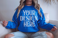Royal Gildan 18000 Mockup, Sweatshirt Crewneck Mockups Product Image 1