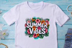 Happy Summer Vibes PNG with Palm Leaves Product Image 3