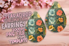 Dynamic Floral Bloom PNG Teardrop Earring Design Sublime Product Image 1