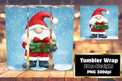 Cute Christmas Gnome Tumbler Wrap 20oz PNG Sublimation Product Image 1