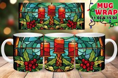 STAINED GLASS FESTIVE CHARM 11OZ 15OZ MUG WRAP Product Image 1