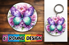 Whimsical Round Car Coaster Designs, Butterfly Product Image 1