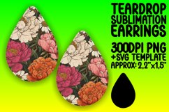 Timeless Floral Teardrop Earring Variety PNG Product Image 1