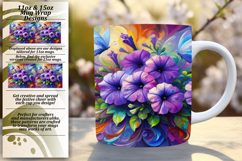 Graceful 11oz Mug Wrap Png Template , Flowers Product Image 1