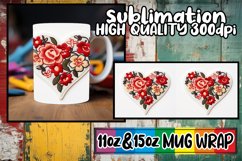 3D Floral Heart Valentine Mug Design - 11oz &amp; 15oz Product Image 1