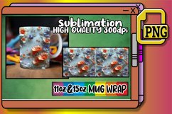 Nature's Wonderland: 3D Flower Pattern Mug Wrap Product Image 1