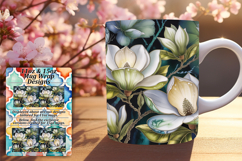 Stylish 11oz Mug Wrap Png Artwork , Flowers Product Image 1