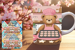 Fun 15oz Mug Wrap Png Template , Cute Bear Product Image 1
