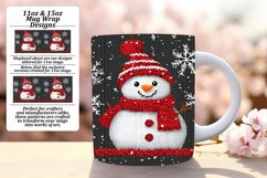 Lovely 15oz Mug Wrap Png Template , Snowman Product Image 1