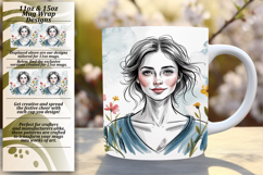 Cute 15oz Mug Wrap Png Artwork , Beauty Woman Product Image 1