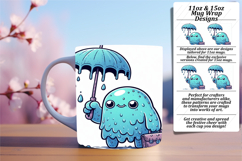 Customized 15oz Mug Wrap Png Design , Monster Product Image 1