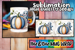 Heartfelt dreams sublimation mug wrap, Pumpkin Watercolor Product Image 1