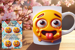 GREAT GIFT: 11oz Mug Wrap PNG , 3D Emoji Product Image 1