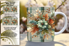 Whimsical 15oz Mug Wrap Png Template , Autumn Flower Product Image 1