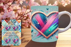 Classy 15oz Mug Wrap Png Design , Heart Product Image 1