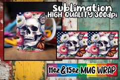 Enchanted days 11oz 15oz sublimation wrap, Skull USA Product Image 1